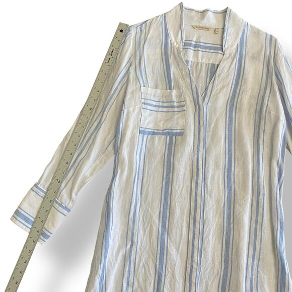 Soft Surroundings Striped Shirt Dress Womens Size‎ M Blue White Lagenlook - Picture 4 of 8